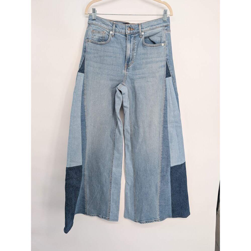 NWT Veronica Beard Vicki Patchwork Wide-Leg Jean Sz 28 Wanderer Undone #9M511 - Picture 2 of 12